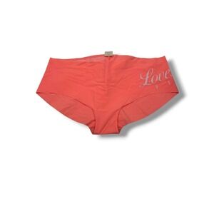 Victoria's Secret‎ PINK Seamless Hipster Panty Womens XL Orange No Show Logo NWT